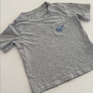 Vineyard Vines Heather Gray Kids Tee with Blue Logo